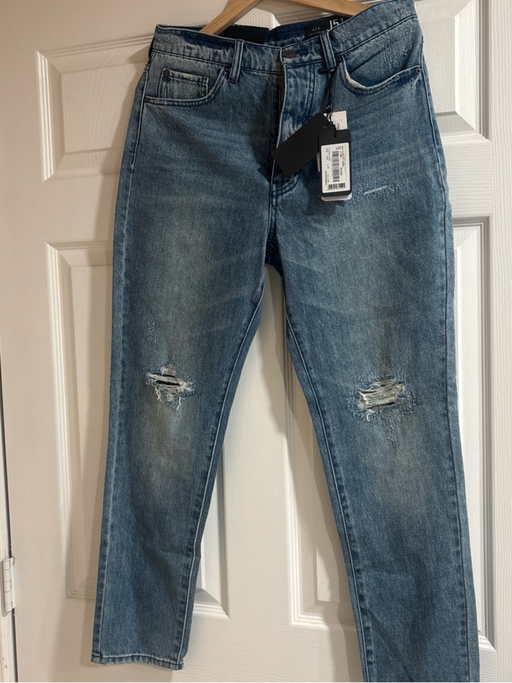 Armani Exchange Light Blue Skinny Distressed Jeans